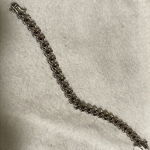 925 Sterling Silver Blue Sapphire & Diamond Tennis Bracelet NOWT🦋 - Picture 7 of 9